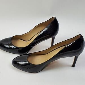 Ann Taylor Black Patent Leather High Heel Shoes Size 8